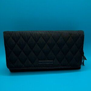 Vera Bradley Quilted Black Wallet Purse Crossbody Handbag RFID ***NO STRAP***